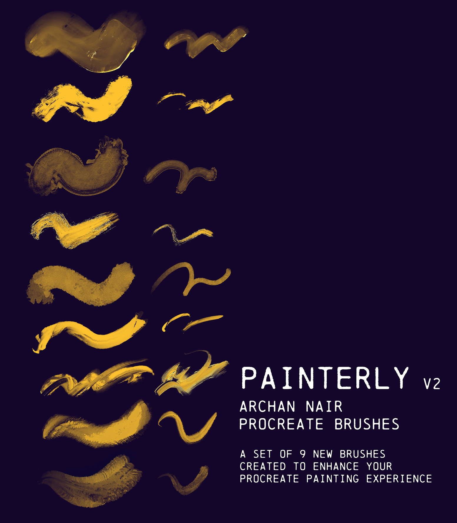 炫酷油画丙烯酸绘画笔触效果Procreate笔刷设计素材 Painterly V2 Brushes For Procreate插图3 炫酷油画丙烯酸绘画笔触效果Procreate笔刷设计素材 Painterly V2 Brushes For Procreate插图3