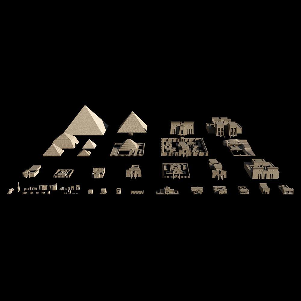 古埃及主题游戏电影金字塔庙宇建筑设计3D模型素材 Kitbash3D – Egypt插图1