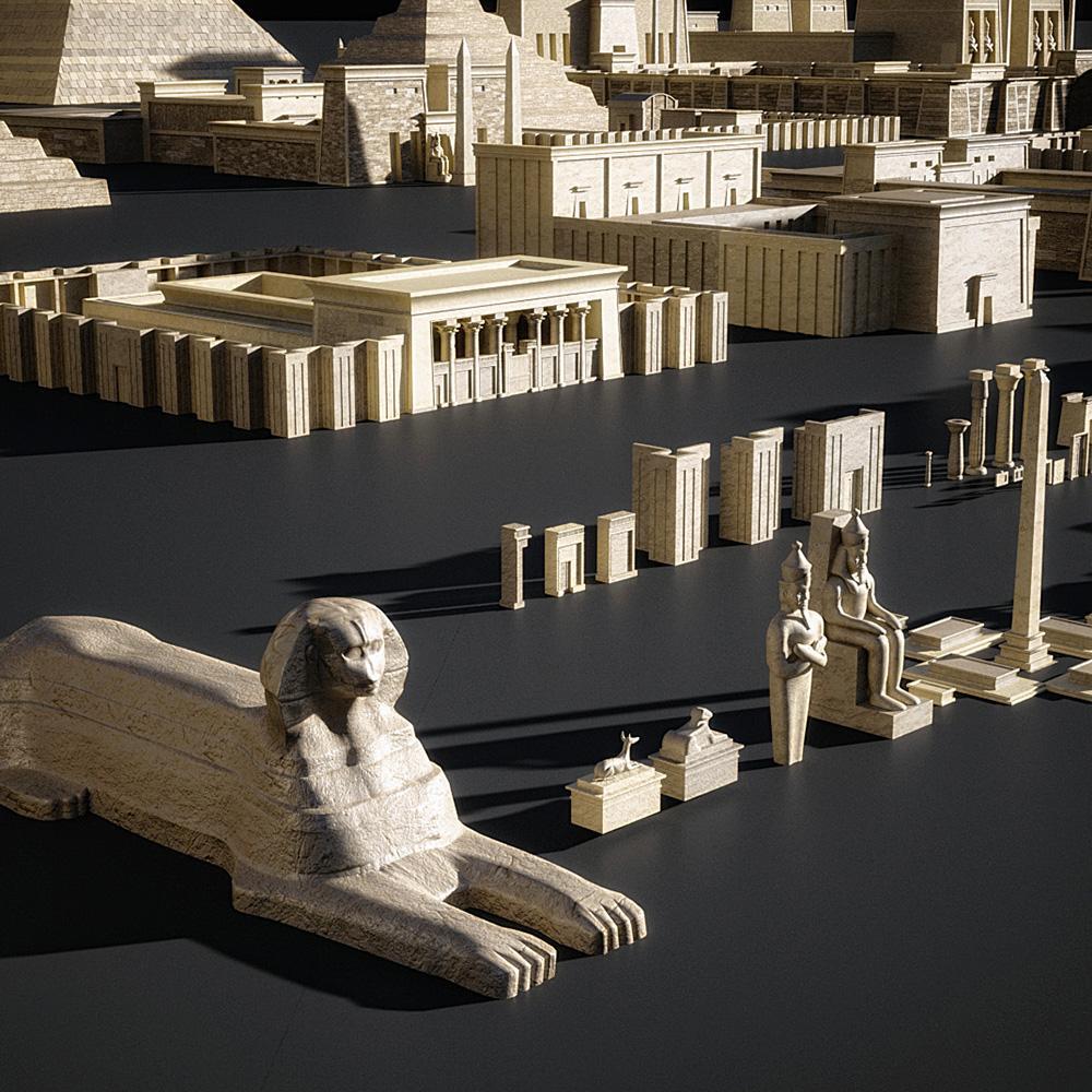 古埃及主题游戏电影金字塔庙宇建筑设计3D模型素材 Kitbash3D – Egypt插图2