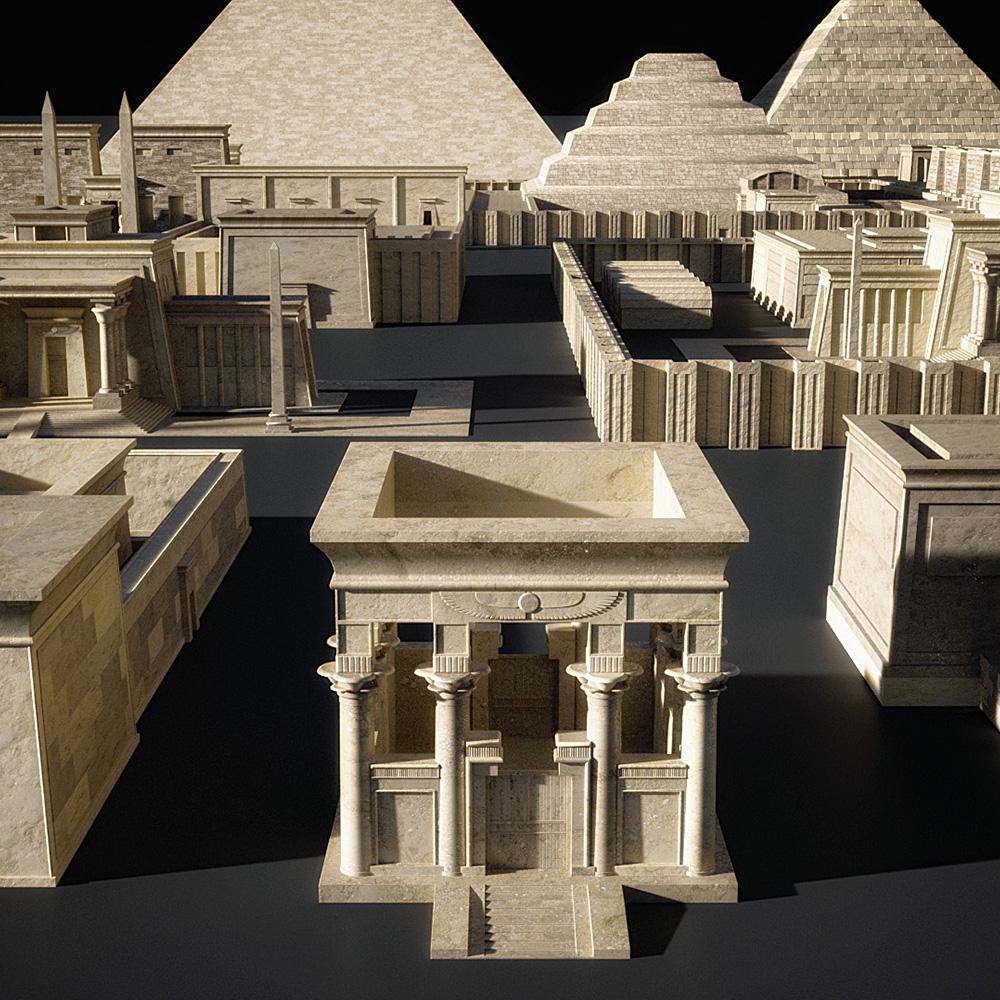 古埃及主题游戏电影金字塔庙宇建筑设计3D模型素材 Kitbash3D – Egypt插图4