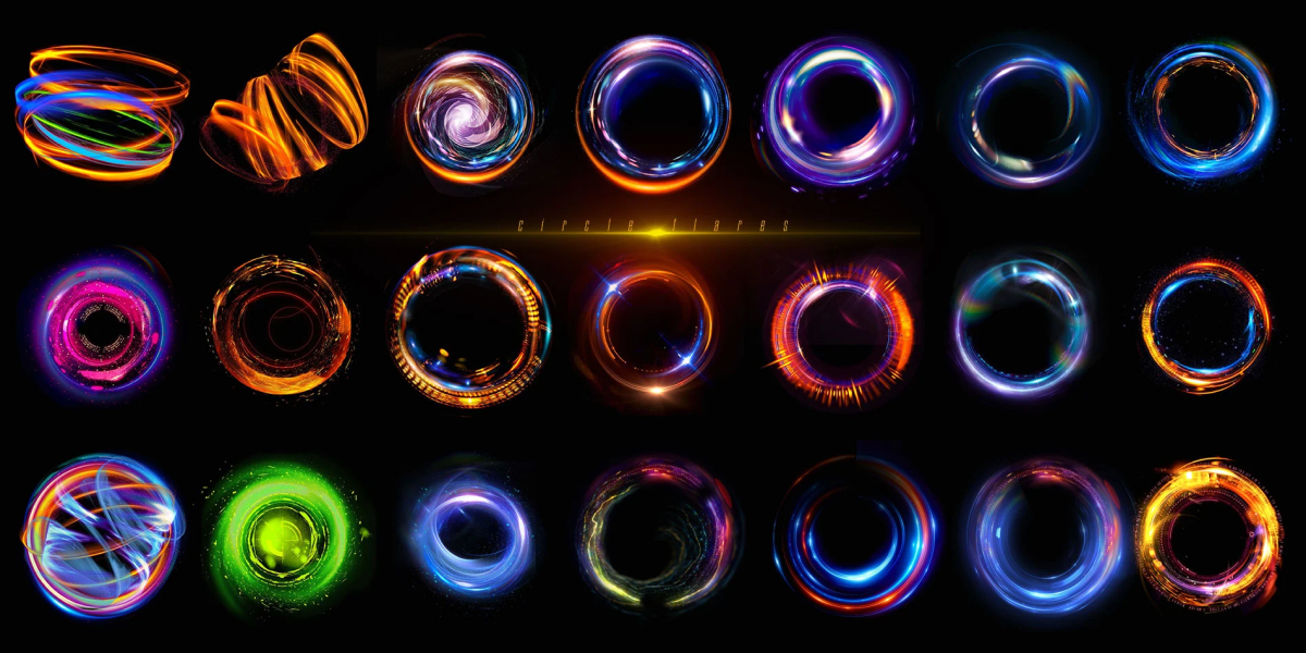 炫酷耀眼未来科幻罗恩光圈照片叠加层png透明图片设计素材 rons