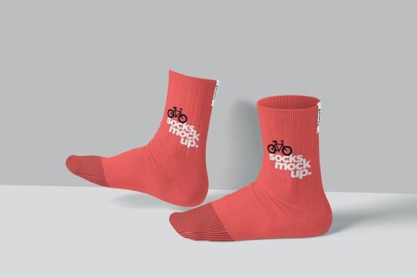 简约运动品牌袜子袜子设计展示样机 Socks Mock Ups