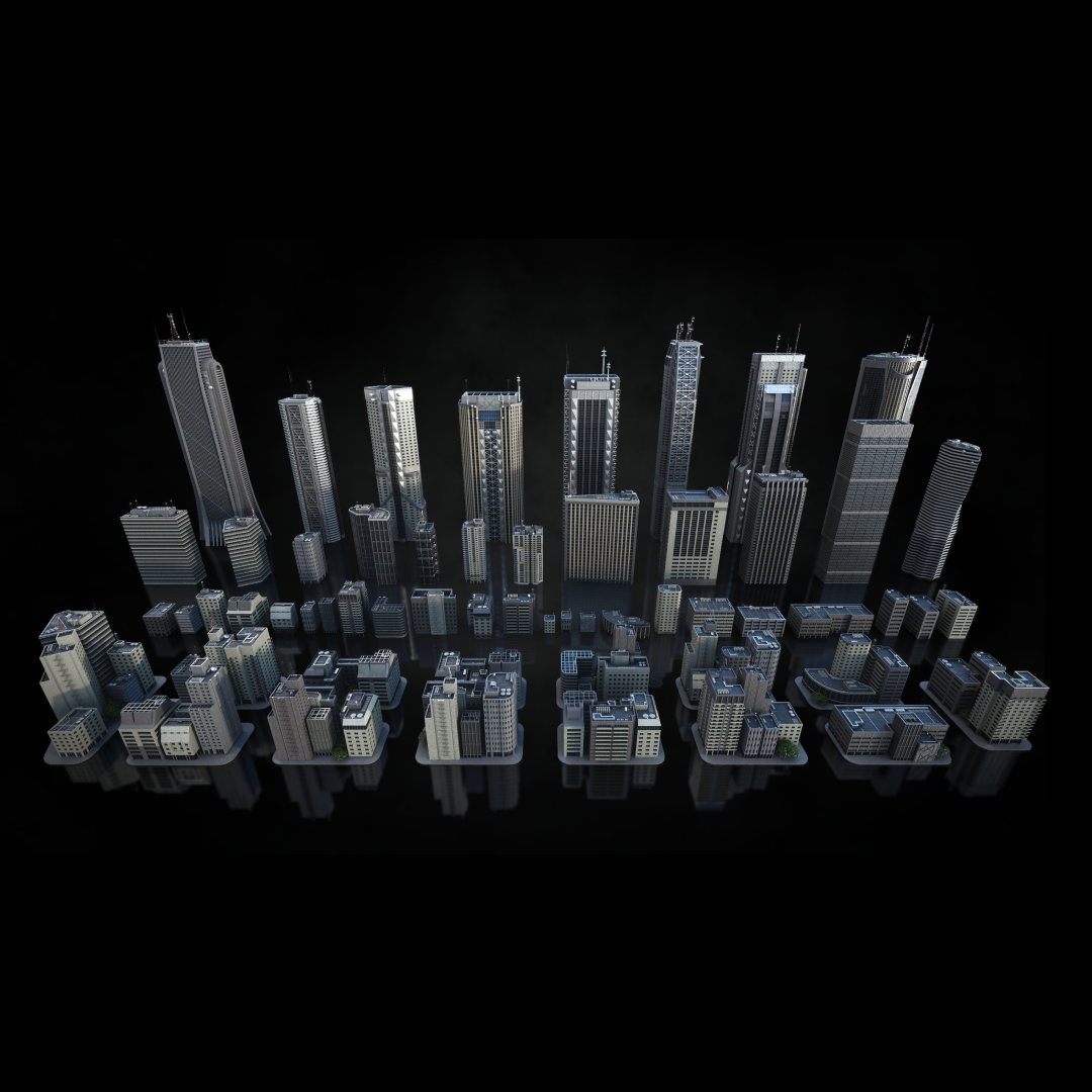 后现代化科幻电影游戏东京城市高楼建筑3D模型设计素材 更新Blender版本 Kitbash3D – Neo Tokyo插图1