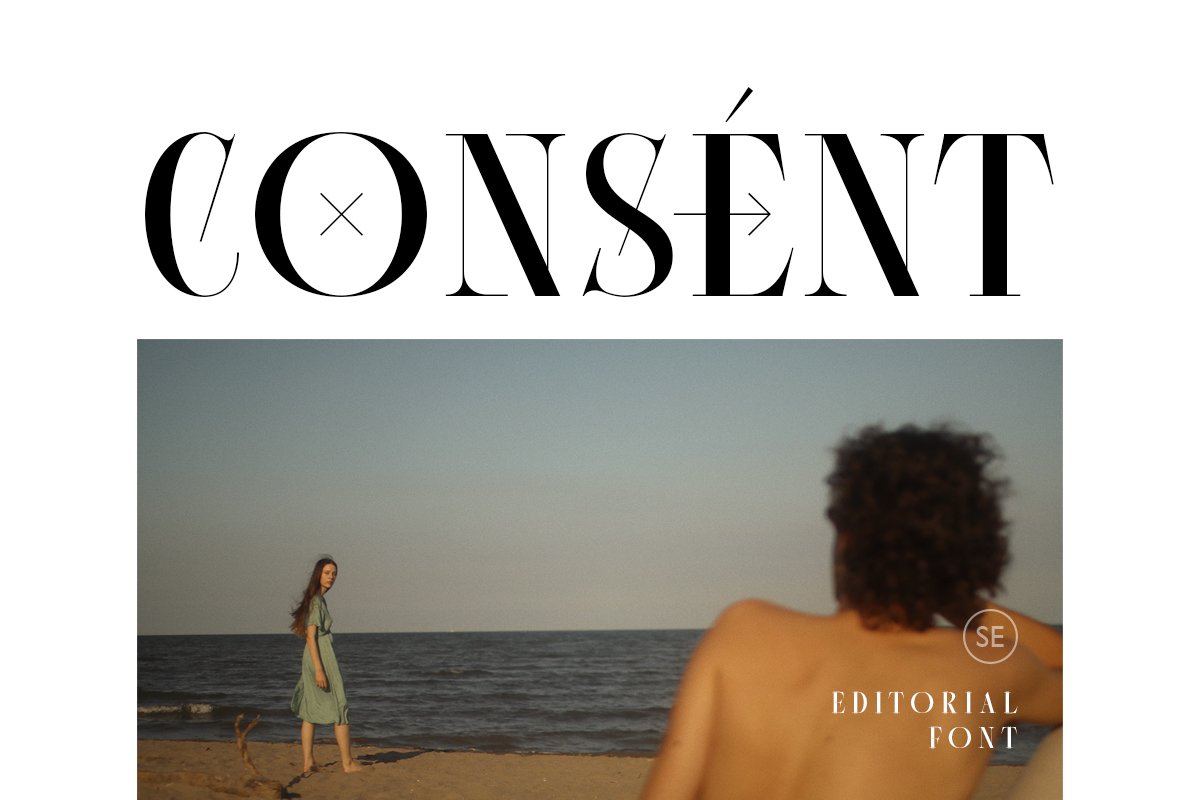 优雅杂志品牌标题Logo设计衬线英文字体素材 Consent – Editorial Serif Font插图