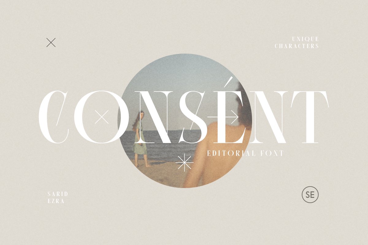 优雅杂志品牌标题Logo设计衬线英文字体素材 Consent – Editorial Serif Font插图1