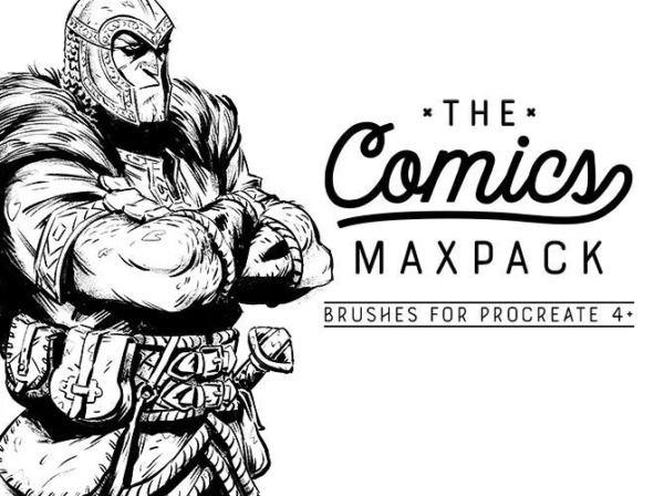 75款复古漫画木炭蜡笔绘画效果Procreate笔刷素材 The Comics MaxPack – Brushes For Procreate