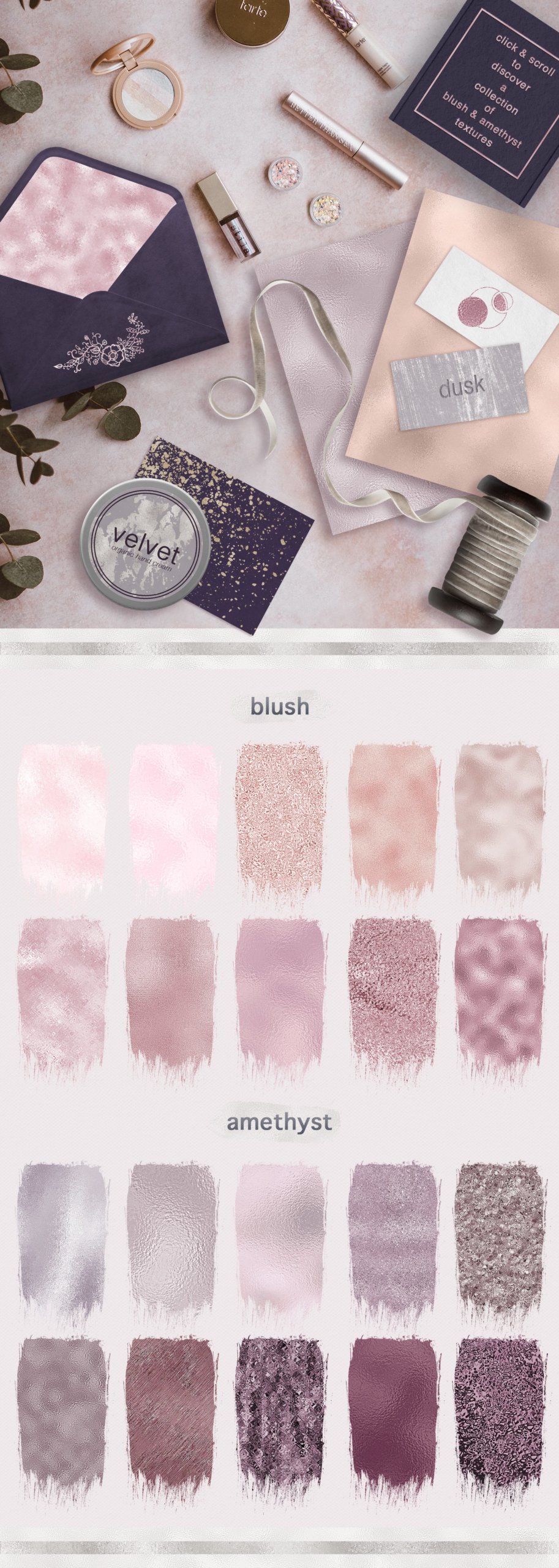 400多款闪光几何金线金箔丙烯酸粗糙喷涂纹理背景套装 Dusk Design Kit – Textures & Patterns插图2 400多款闪光几何金线金箔丙烯酸粗糙喷涂纹理背景套装 Dusk Design Kit – Textures & Patterns插图2