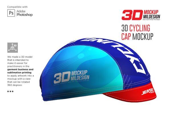 3D自行车头盔外观设计展示贴图样机 3D Cycling Cap Mockup