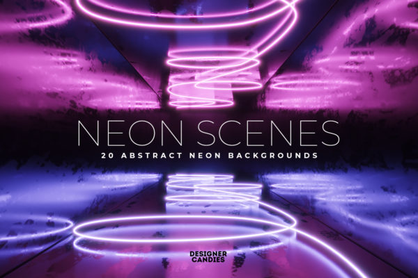 20款抽象霓虹发光线条效果背景图片设计素材 Neon Scenes 20 Abstract Backgrounds