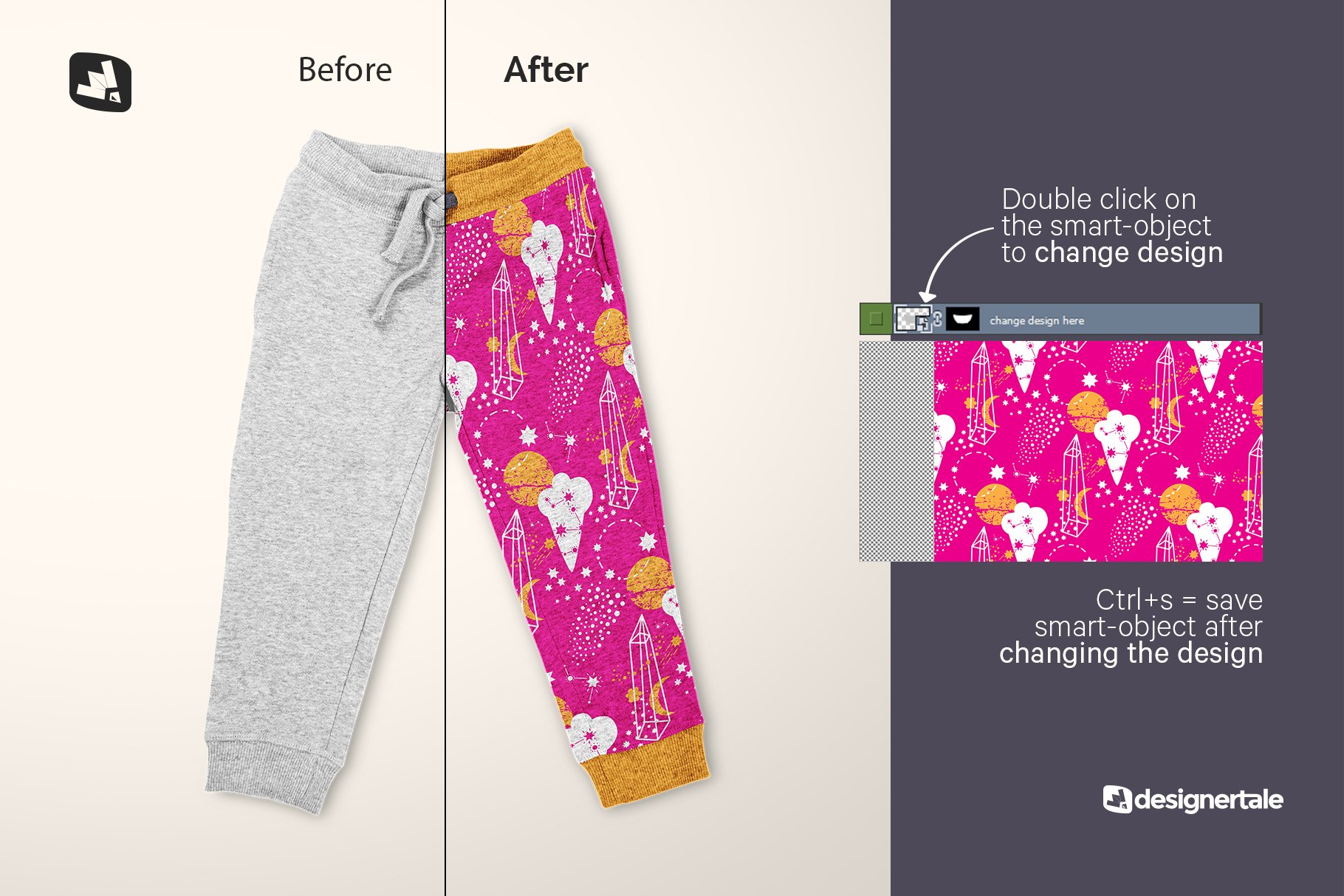 顶视图婴儿运动裤印花图案设计展示贴图样机 Top View Infant Track Pants Mockup插图1
