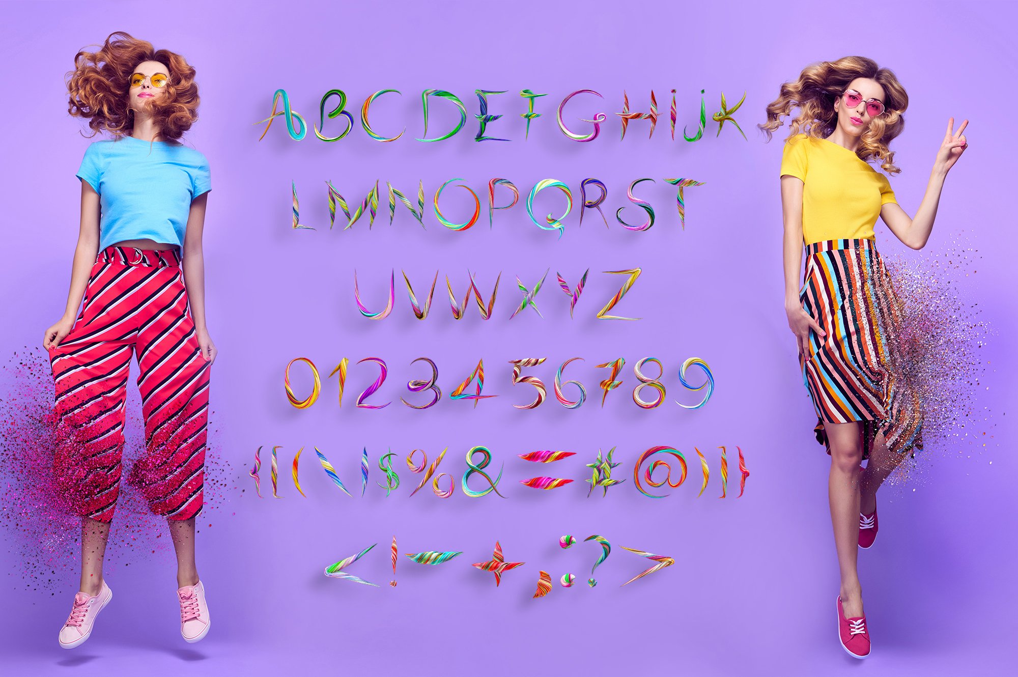潮流炫彩扭曲杂志标题设计装饰英文字体设计素材 Twisted – Otf Color Font插图1 潮流炫彩扭曲杂志标题设计装饰英文字体设计素材 Twisted – Otf Color Font插图1