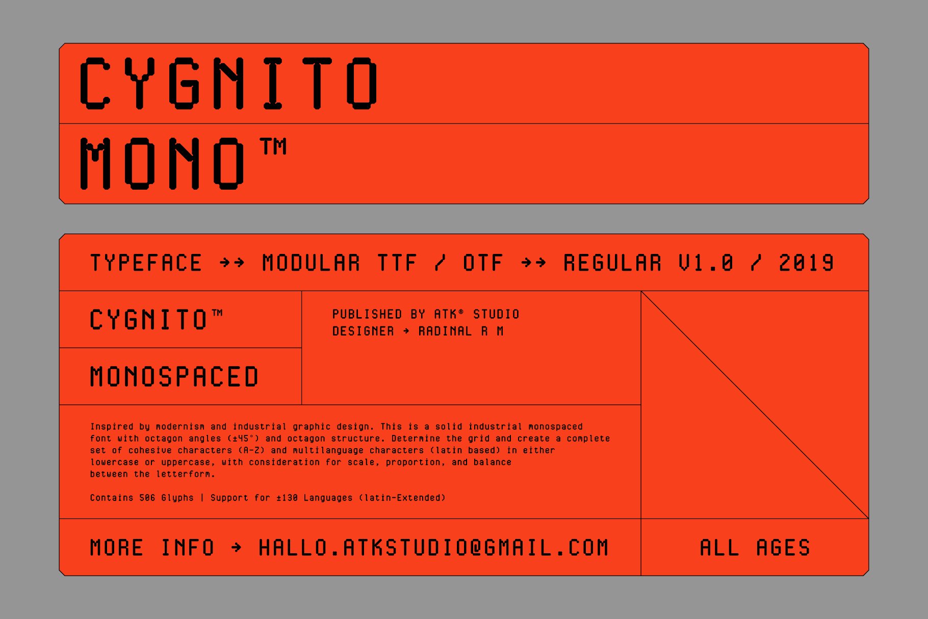 现代简约经典海报杂志等宽无衬线英文字体素材 Cygnito Mono插图