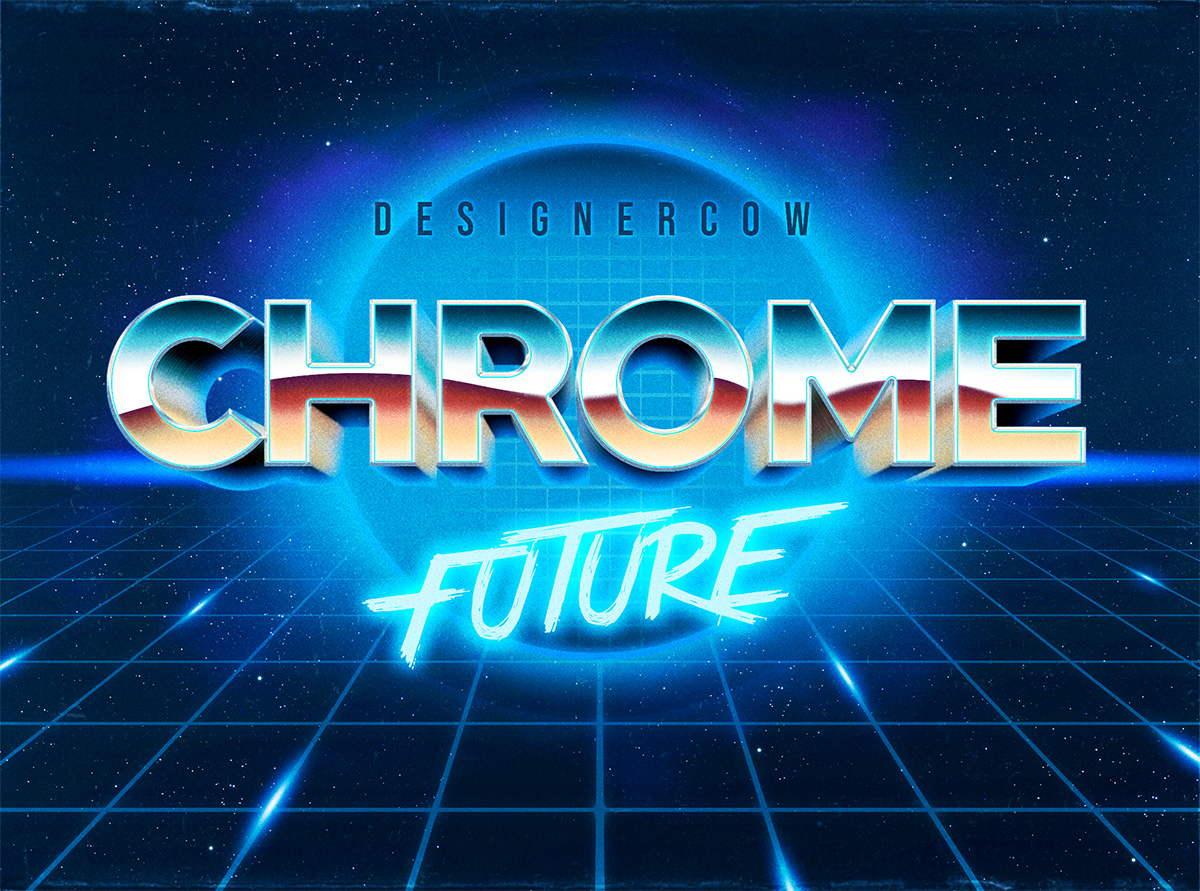 10款复古80年代蒸汽波风标题徽标logo字体设计ps文本样式模板 80s