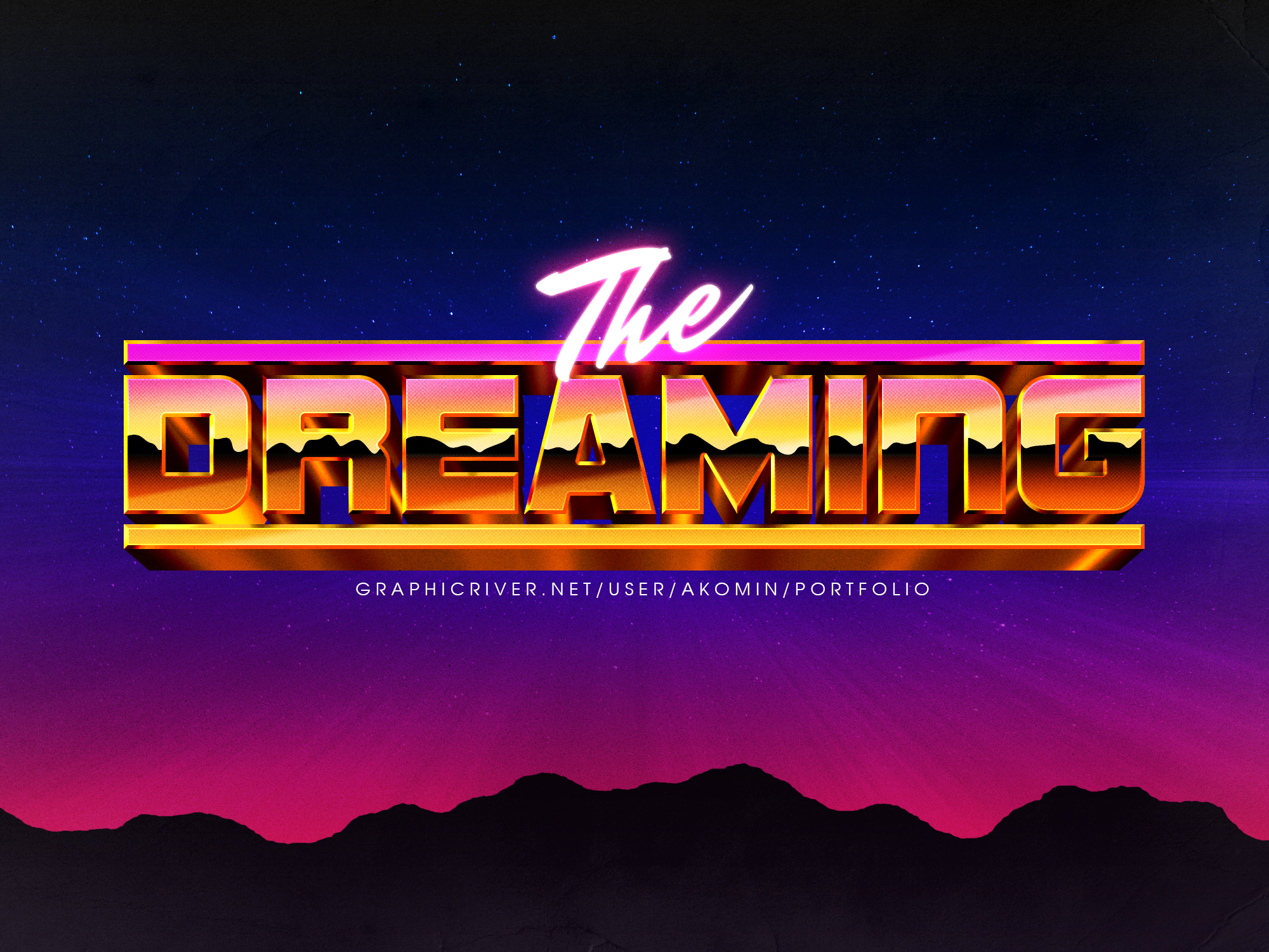 10款潮流复古80年代蒸汽波海报标题徽标logo文字设计ps样式模板 80s