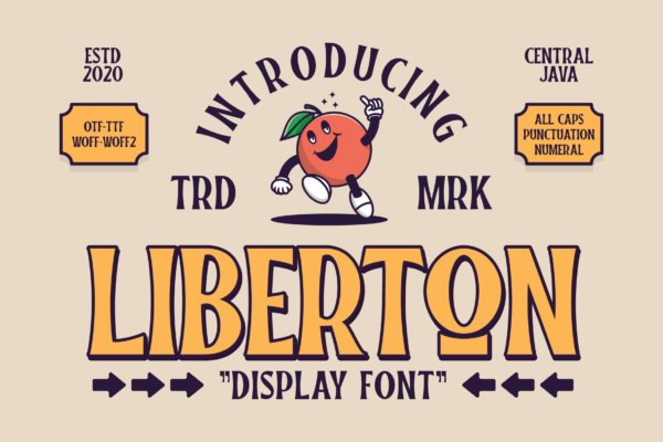 复古标题徽标Logo设计衬线英文字体素材 Liberton – 24Design Studios
