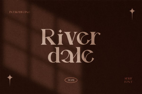 时尚优雅品牌Logo海报标题设计衬线英文字体素材 Riverdale Serif Font