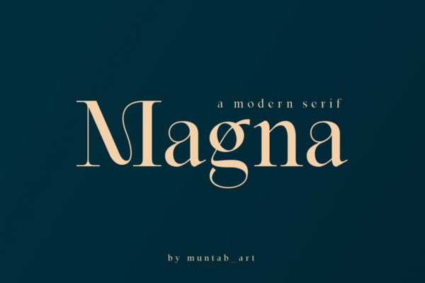 优雅轻奢现代时尚Logo杂志海报标题衬线英文字体素材 Magna – Modern Serif font