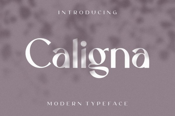 优雅轻奢现代时尚Logo杂志海报标题衬线英文字体素材 Caligna Typeface