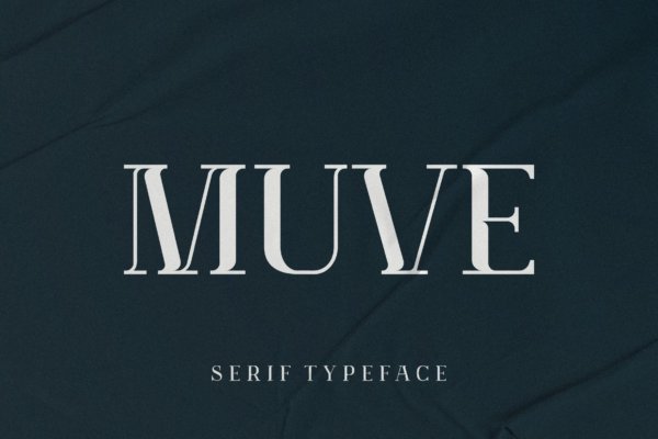 优雅轻奢现代时尚Logo杂志海报标题衬线英文字体素材 Muve Serif Font