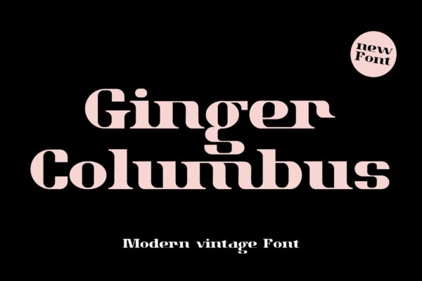 优雅时尚复古现代Logo杂志海报标题装饰衬线英文字体 Ginger Columbus Font