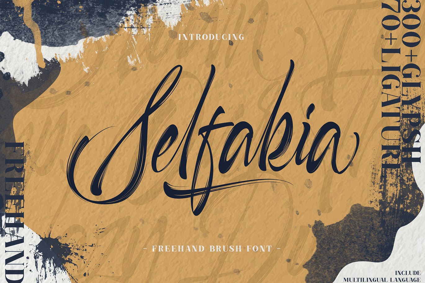 毛笔笔触品牌海报徽标Logo手写英文字体素材 Selfakia Brush Font插图