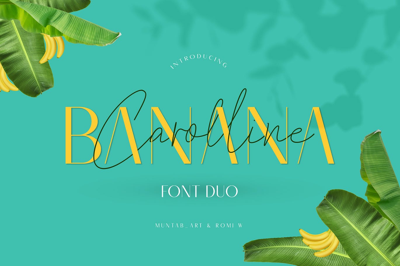 现代时尚品牌徽标Logo设计手写签名&无衬线英文字体素材 Banana Carolline插图