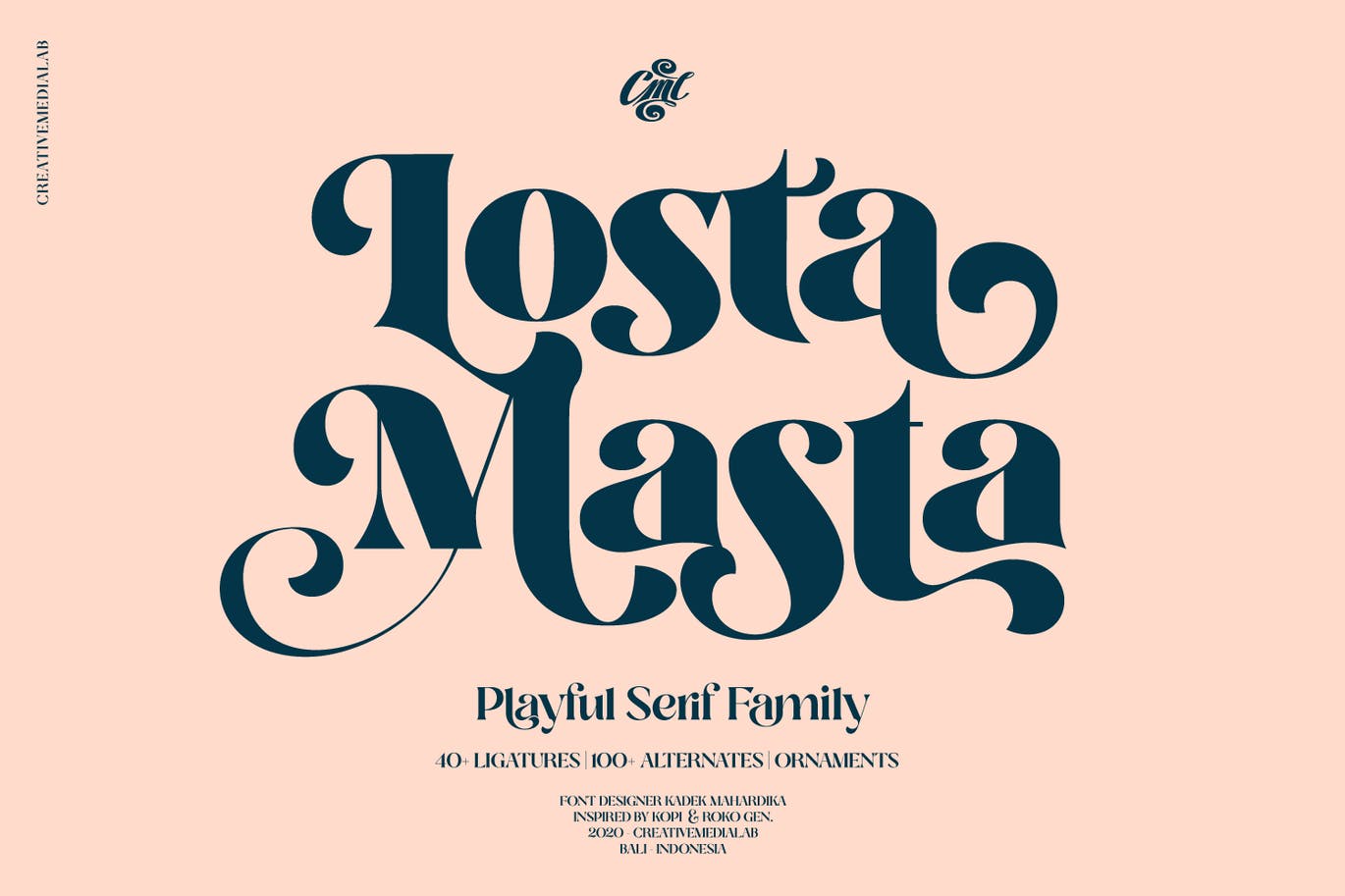 复古有趣海报标题徽标Logo衬线英文字体设计素材 Losta Masta Font – Groovy Retro Serif Family插图
