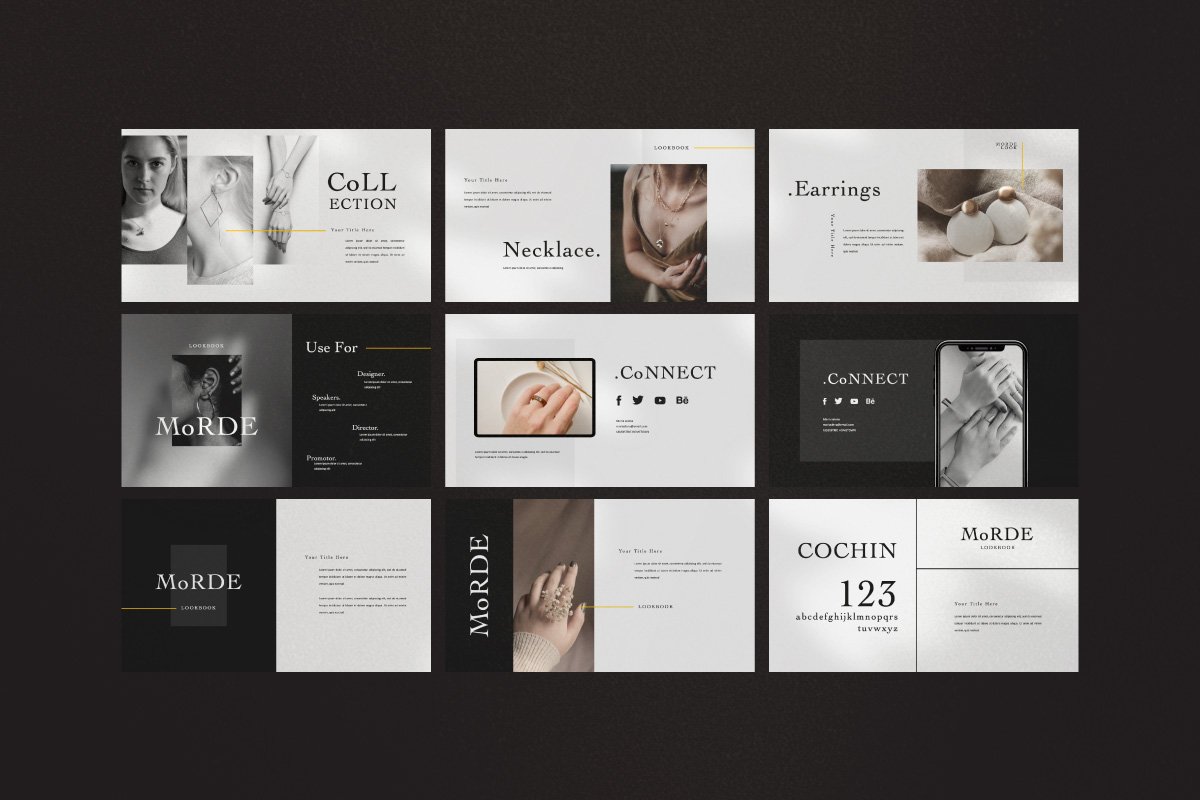 现代时尚作品集Lookbook流行提案简报PPT设计模板 MoRDE – Stylist Minimal Powerpoint插图8