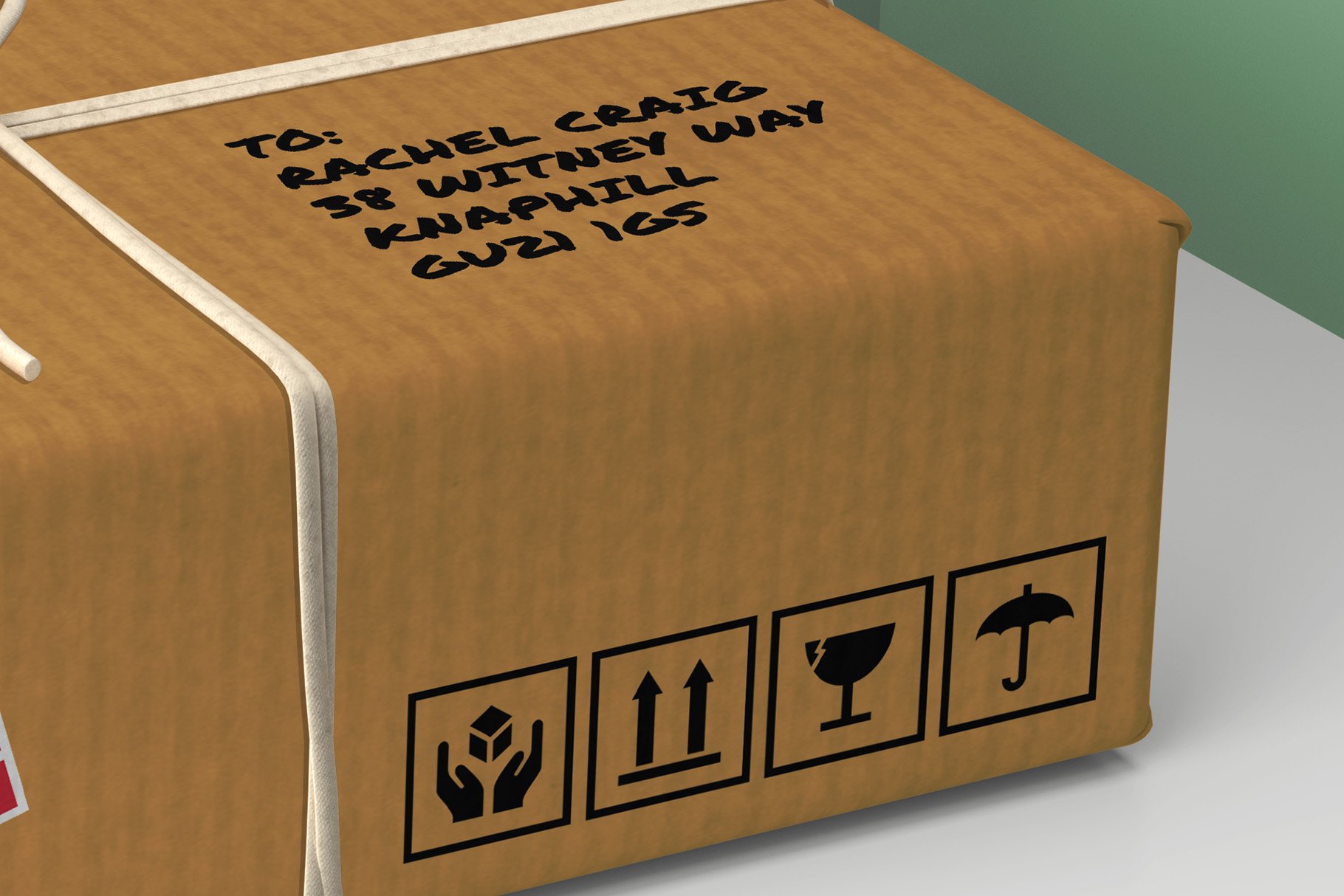 8款牛皮纸包装纸盒设计贴图样机素材 tied string kraft box mockups