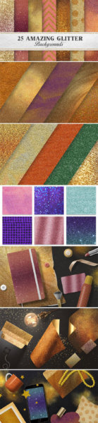 25款高清闪光金色背景纹理图片设计素材合集 25 Amazing Glitter Backgrounds Collection