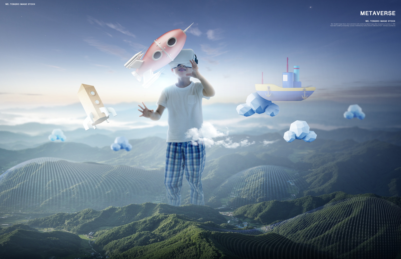 8款人物VR投影虚拟空间科技展板海报设计PSD模板素材 VR Virtual Poster Template插图