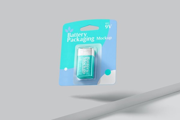 PP3电池包装设计展示贴图样机 PP3 Battery Packaging Mockups