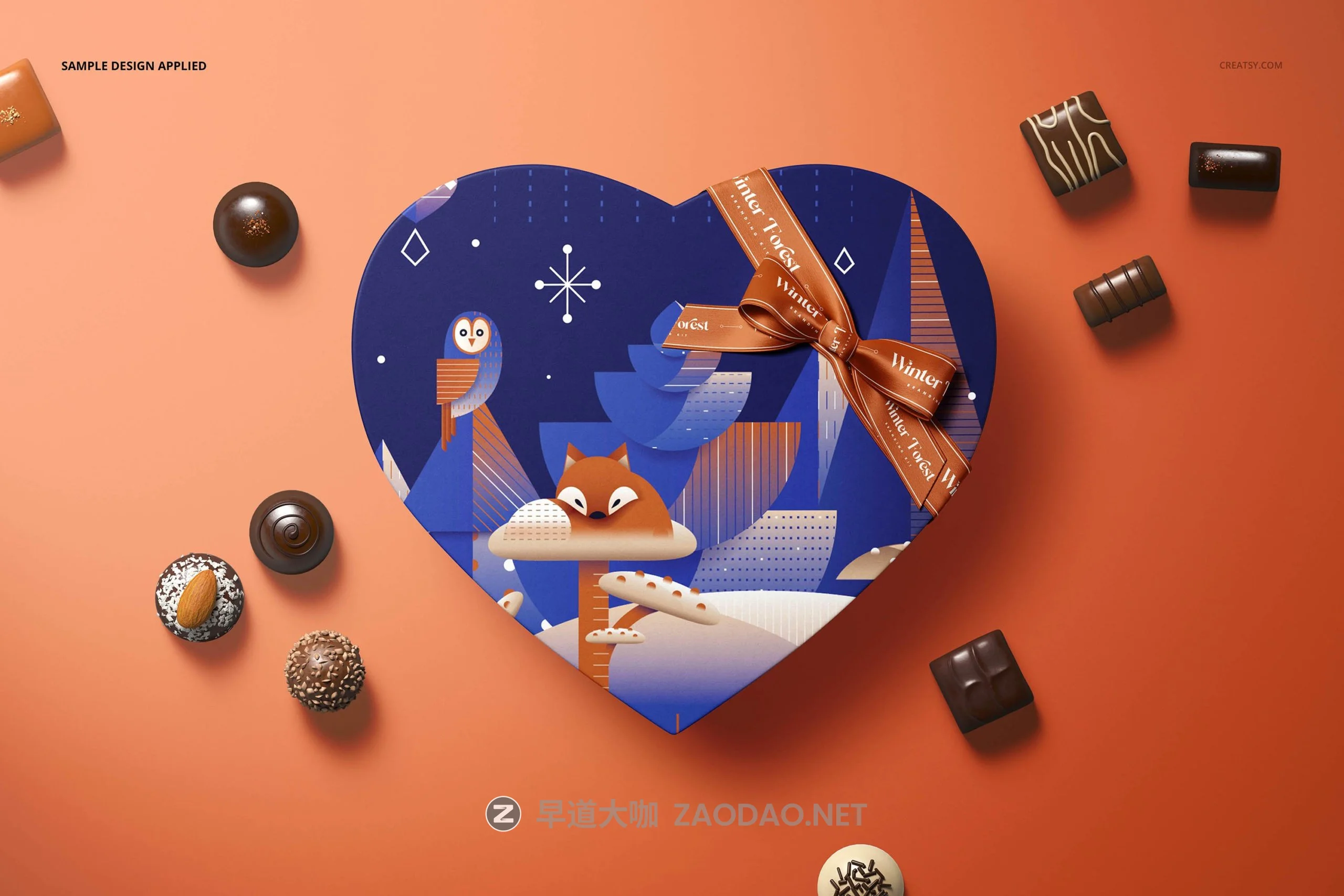 时尚心形巧克力包装盒设计展示PS贴图样机素材 Heart Shaped Chocolate Box Mockup插图9 时尚心形巧克力包装盒设计展示PS贴图样机素材 Heart Shaped Chocolate Box Mockup插图9