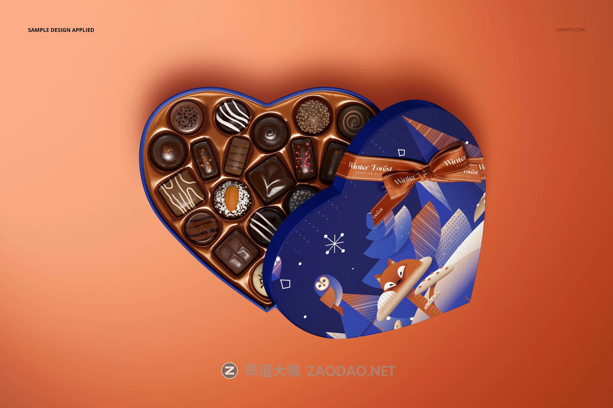 时尚心形巧克力包装盒设计展示PS贴图样机素材 Heart Shaped Chocolate Box Mockup插图10 时尚心形巧克力包装盒设计展示PS贴图样机素材 Heart Shaped Chocolate Box Mockup插图10