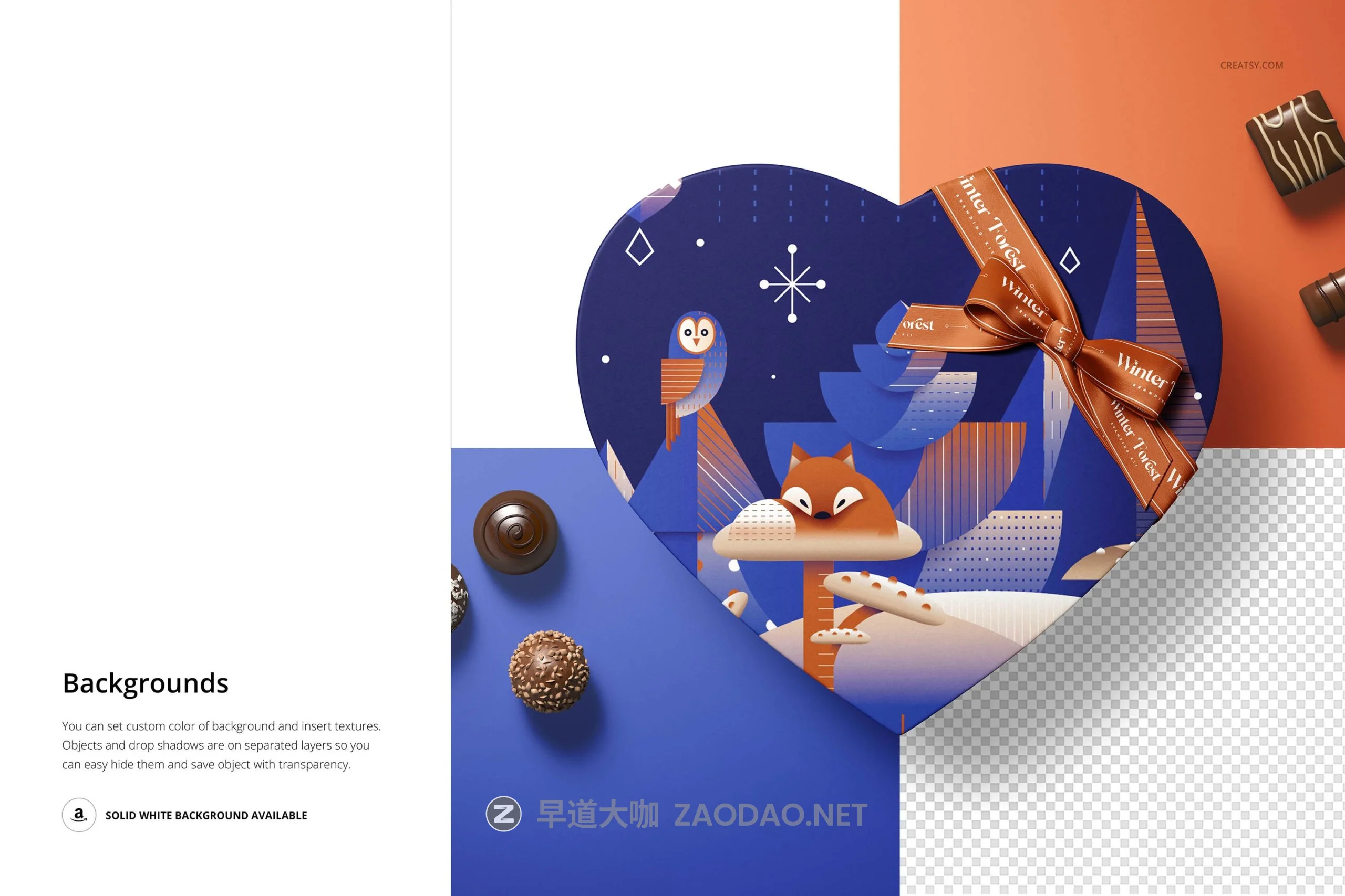 时尚心形巧克力包装盒设计展示PS贴图样机素材 Heart Shaped Chocolate Box Mockup插图12 时尚心形巧克力包装盒设计展示PS贴图样机素材 Heart Shaped Chocolate Box Mockup插图12