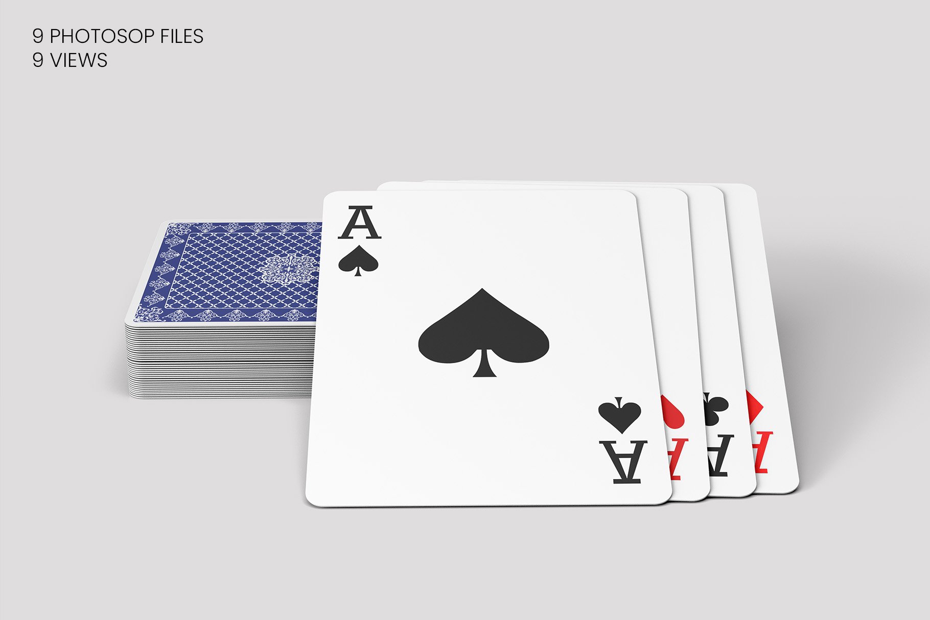 9款扑克牌卡片设计展示贴图样机模板 playing cards mockups – v.