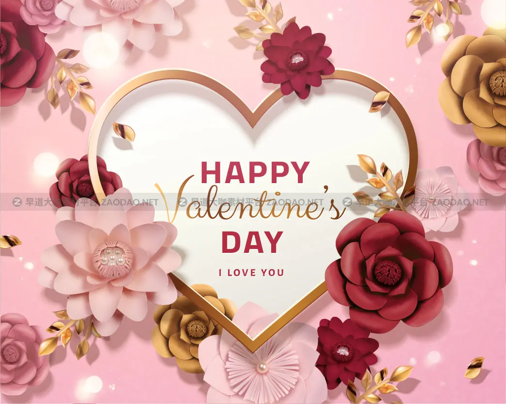 8款情人节七夕节主题心形爱心促销海报设计EPS矢量模板素材 Valentines Day Heart Promotion Poster插图