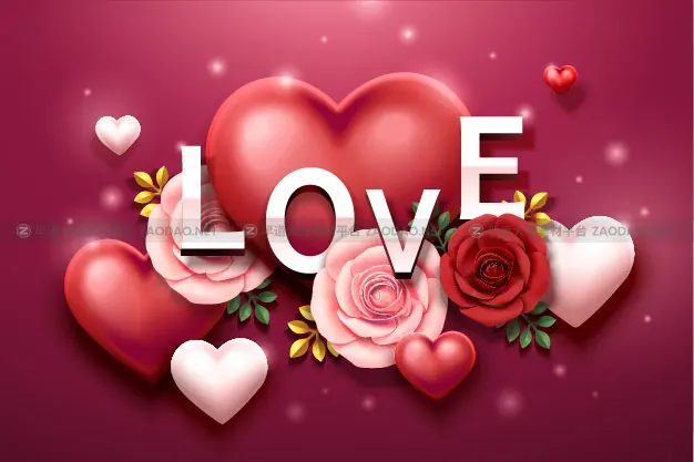 8款情人节七夕节主题心形爱心促销海报设计EPS矢量模板素材 Valentines Day Heart Promotion Poster插图7
