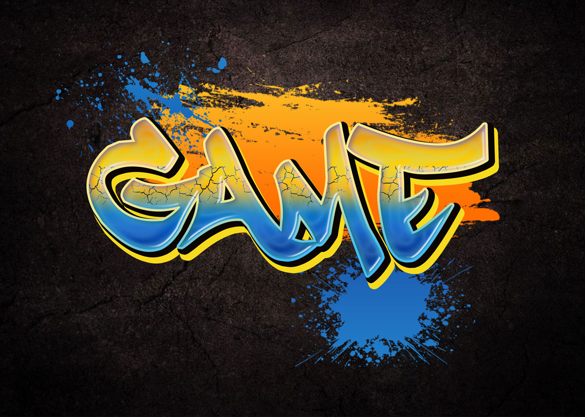 10个涂鸦效果标题徽标logo设计ps文本样式模板graffititextstyles