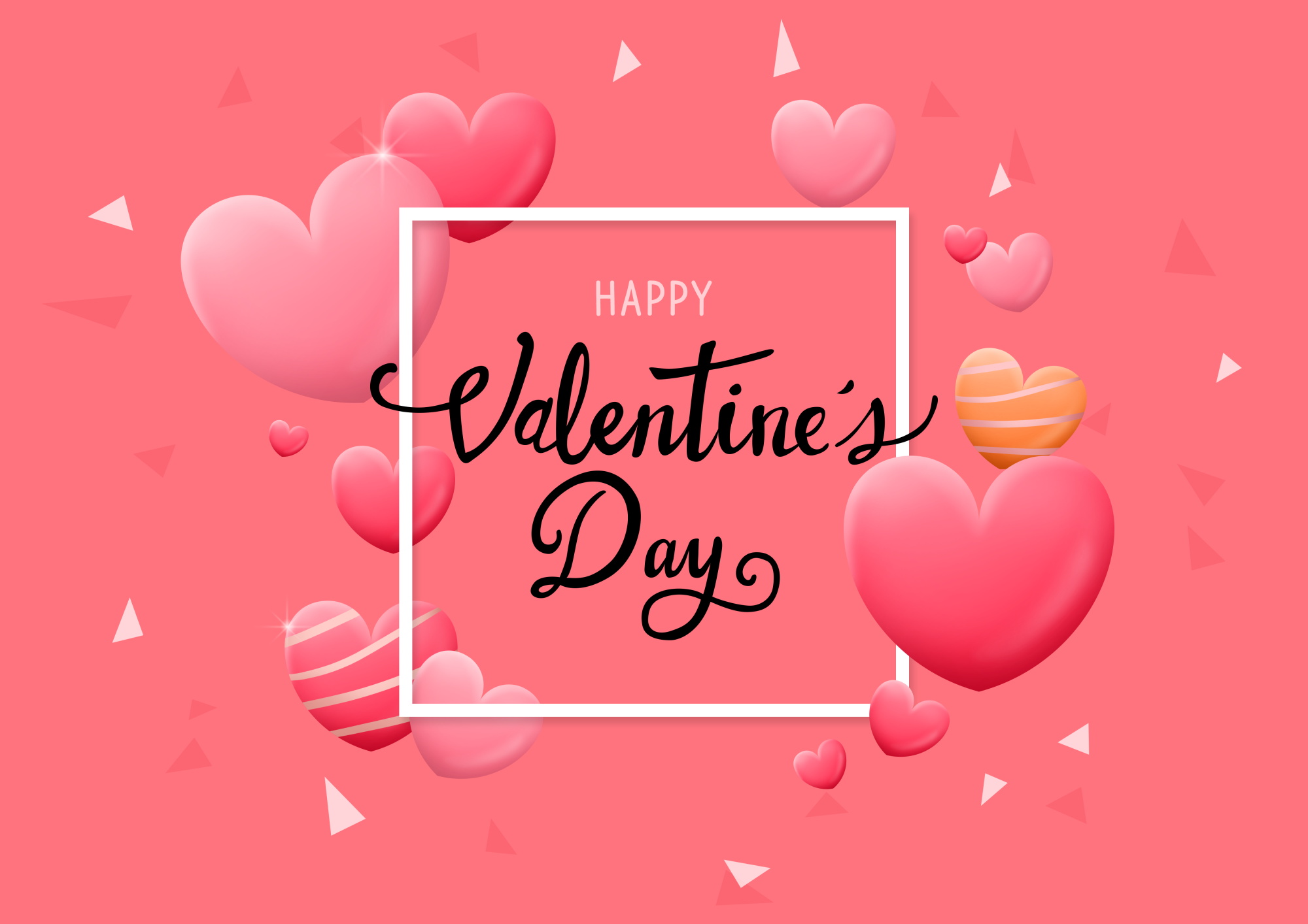 20款情人节七夕节爱心心形海报贺卡设计psd素材 valentines day