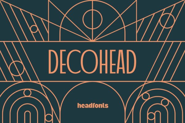 现代优雅杂志标题Logo设计装饰艺术风格无衬线英文字体素材 Decohead Art Deco Font