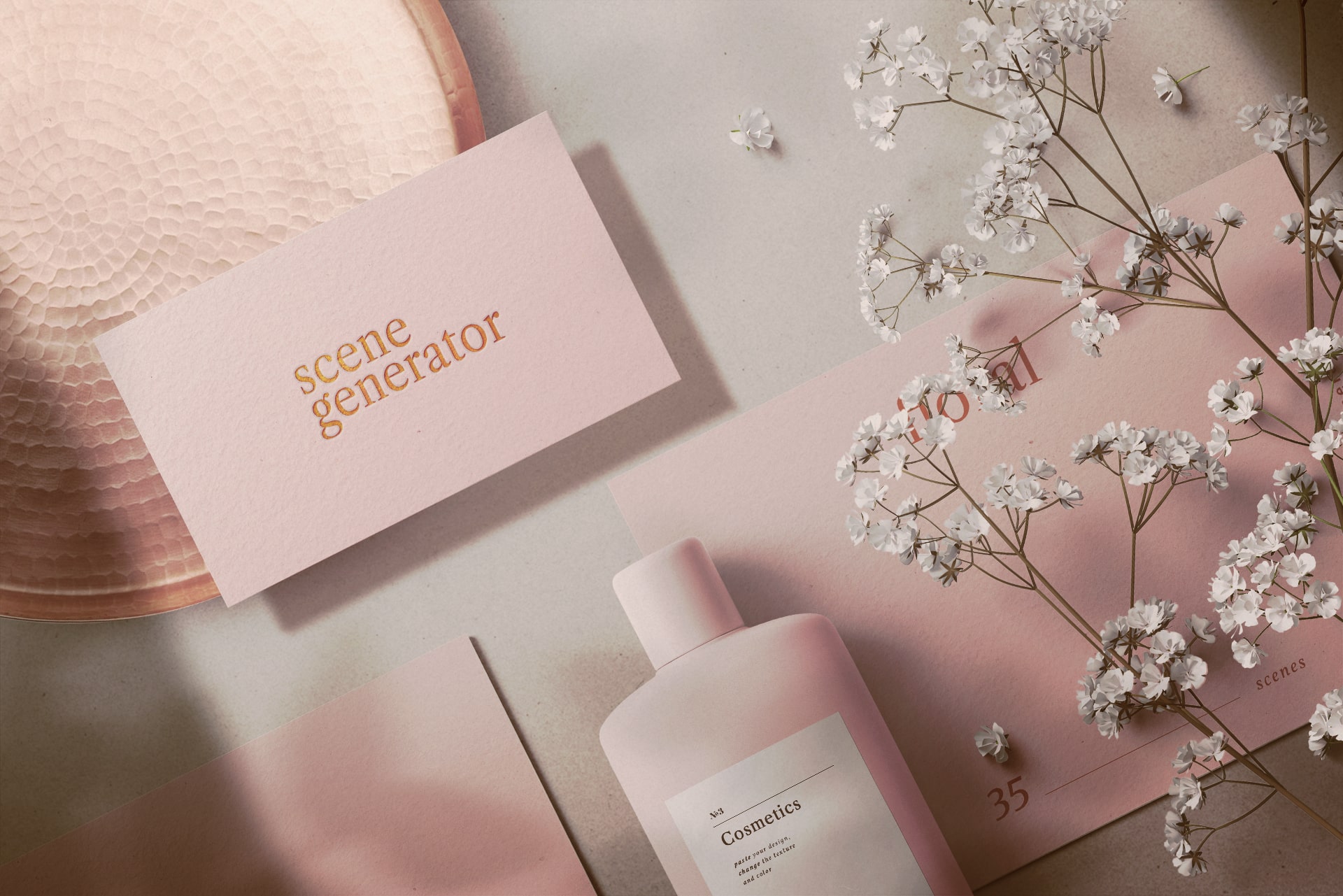 超大化妆品品牌VI包装办公用品场景PS样机模板设计素材套装 Cosmetics Floral Stationery – 3in1插图13 超大化妆品品牌VI包装办公用品场景PS样机模板设计素材套装 Cosmetics Floral Stationery – 3in1插图13