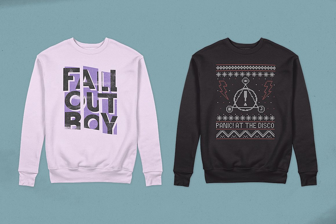 圆领运动衫卫衣印花图案设计贴图样机 Crewneck Sweatshirt Mockup插图3