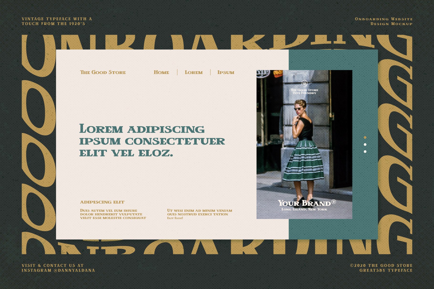 时尚复古封面标题徽标logo衬线英文字体设计素材greatsby–thegood