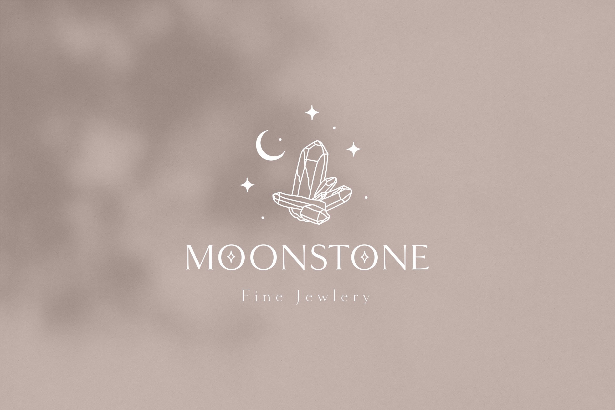 时尚优雅奢华珠宝瑜伽摄影花店徽标logo设计ai矢量素材 moon stone