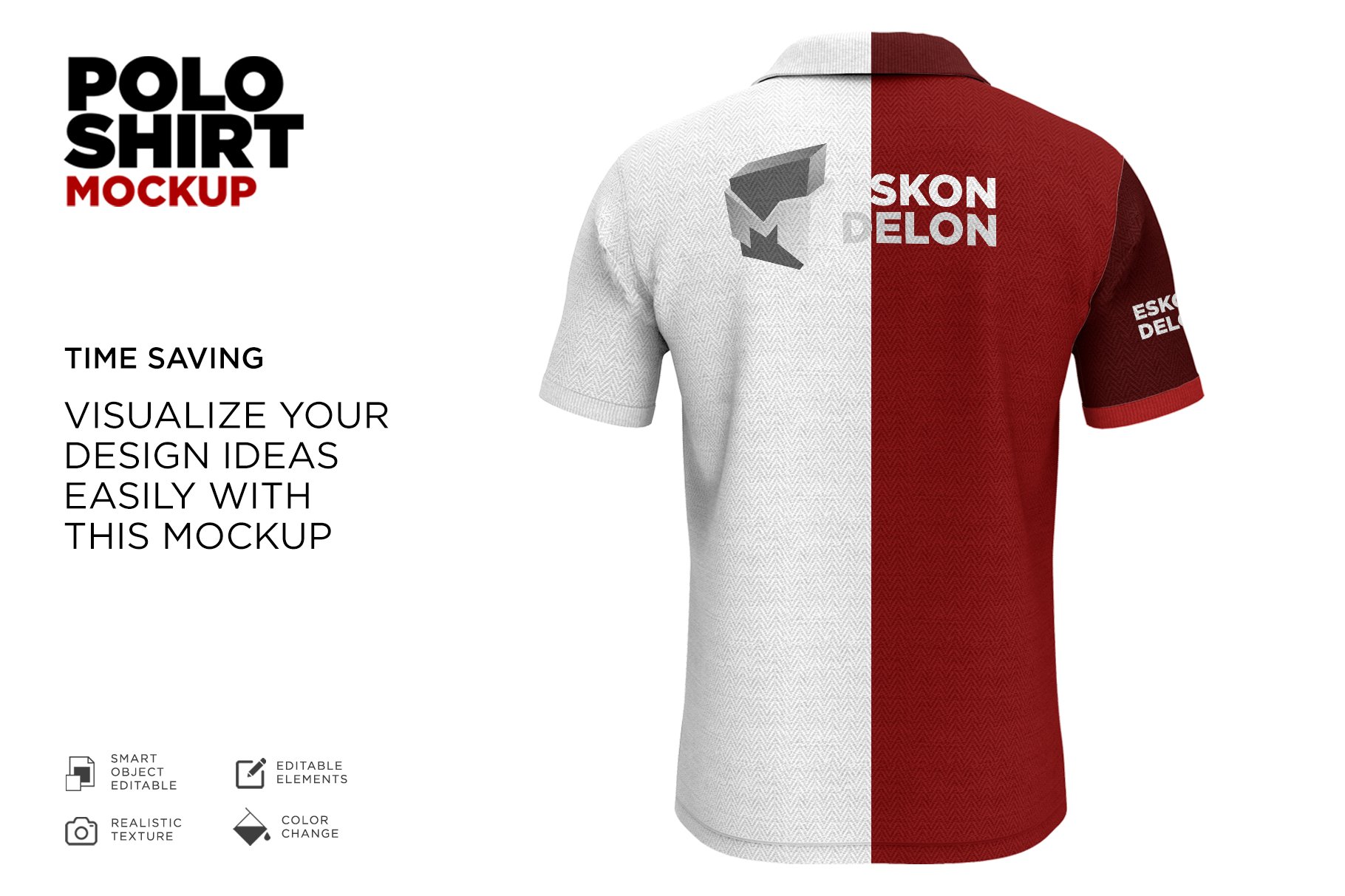 2款半袖polo衫印花图案设计展示贴图psd样机poloshirtmockuppsd