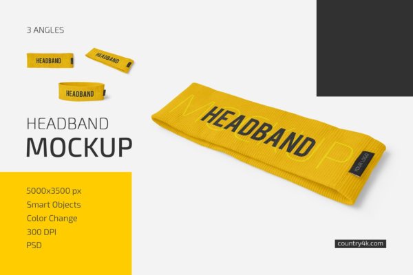 运动头带设计展示样机合集 Headband Mockup Set