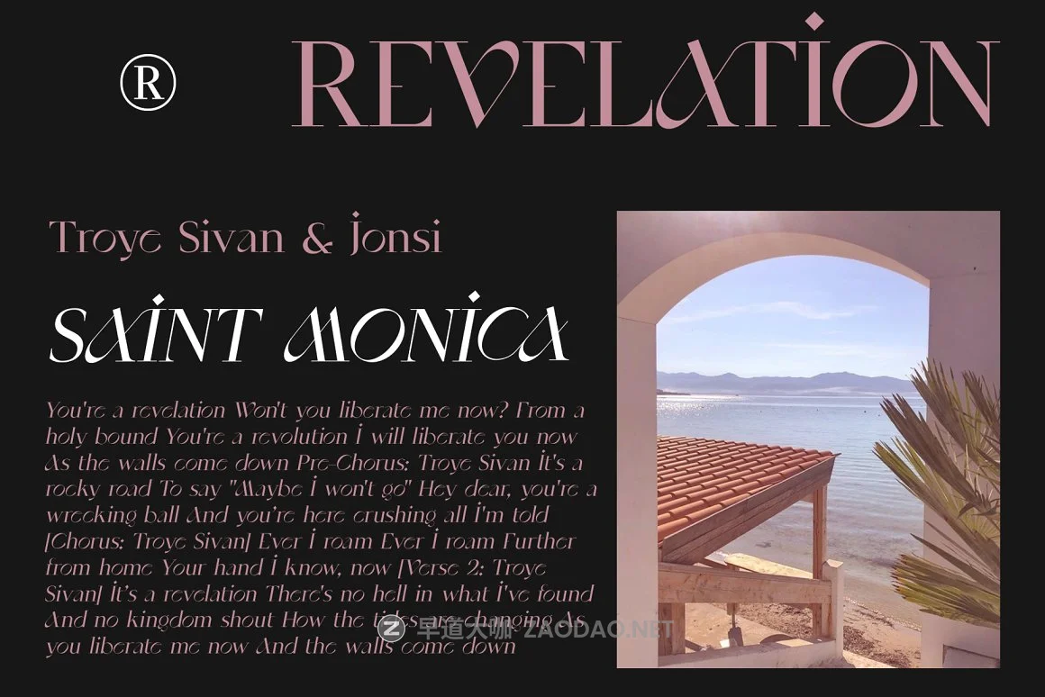 现代优雅奢华杂志标题海报徽标Logo衬线酸性英文字体素材 SaintMonica – Elegant Ligatures Font插图1 现代优雅奢华杂志标题海报徽标Logo衬线酸性英文字体素材 SaintMonica – Elegant Ligatures Font插图1