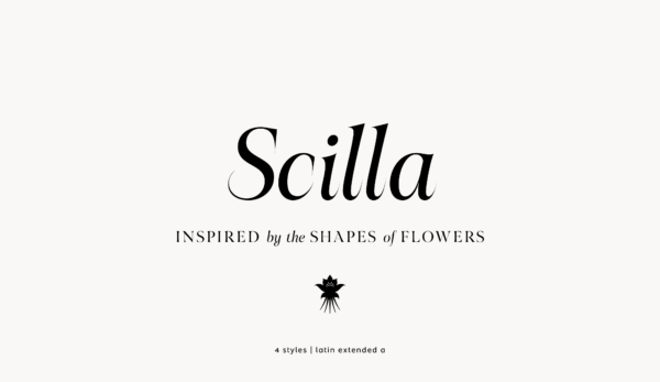 优雅轻奢现代时尚Logo杂志海报标题衬线英文字体素材 Scilla Font Family