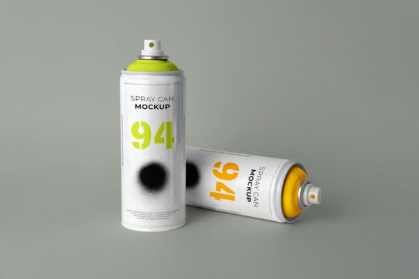 简约喷雾瓶外观设计样机模板 Aerosol Can Mockup